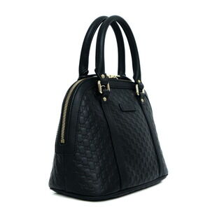 Gucci Leather ssima Shoulder Bag Black